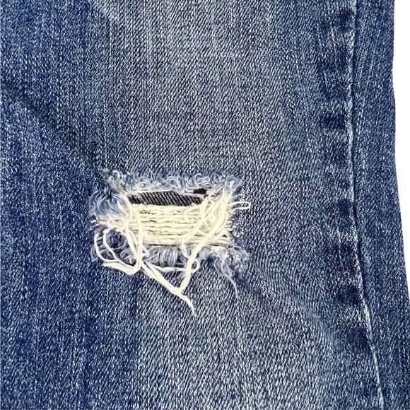 Levi's Too Superlow 524 Distressed Denim Blue Skinny Jeans Size 1 Medium - Picture 6 of 15